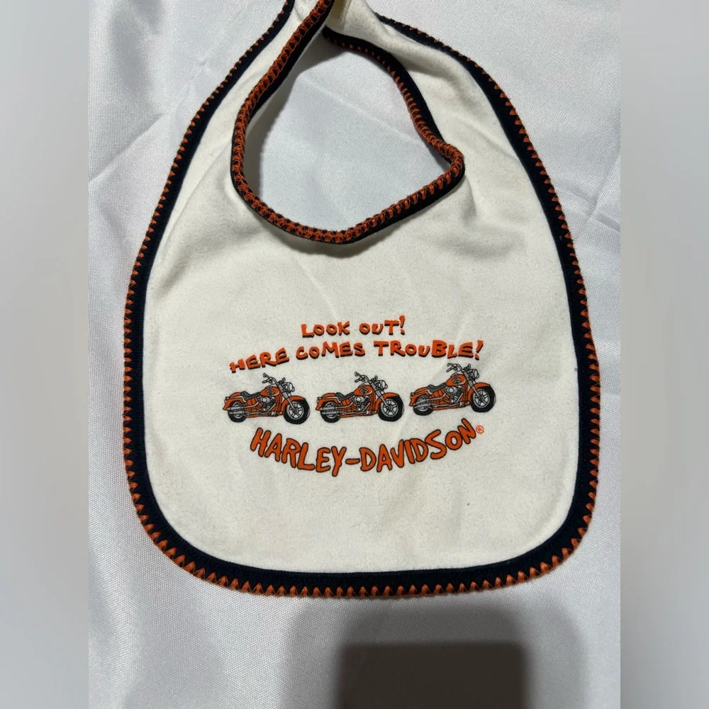 Harley-Davidson White Baby Bib Set